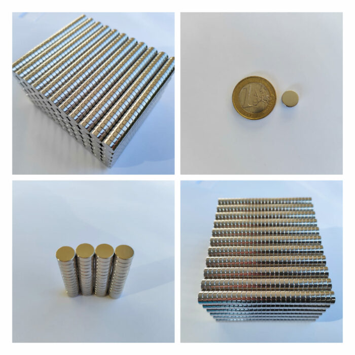 Neodym Scheibe 9x3mm Starkmagnet, Runder NdFeB Nickel-Beschichtung, N38 Grade