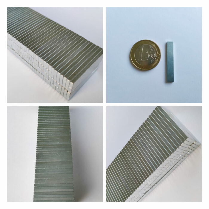 Neodym 30x5x2mm Quader-Magnet N35, hohe Haftkraft, Zink-Beschichtung