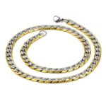 Edelstahl Herren Cuban Link Halskette 50cm/55cm/60cm Lang, Gold vergoldet/Silber 6mm/8mm/10mm Breit