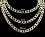 Edelstahl Herren Cuban Link Halskette 50cm/55cm/60cm Lang, Gold vergoldet/Silber 6mm/8mm/10mm Breit